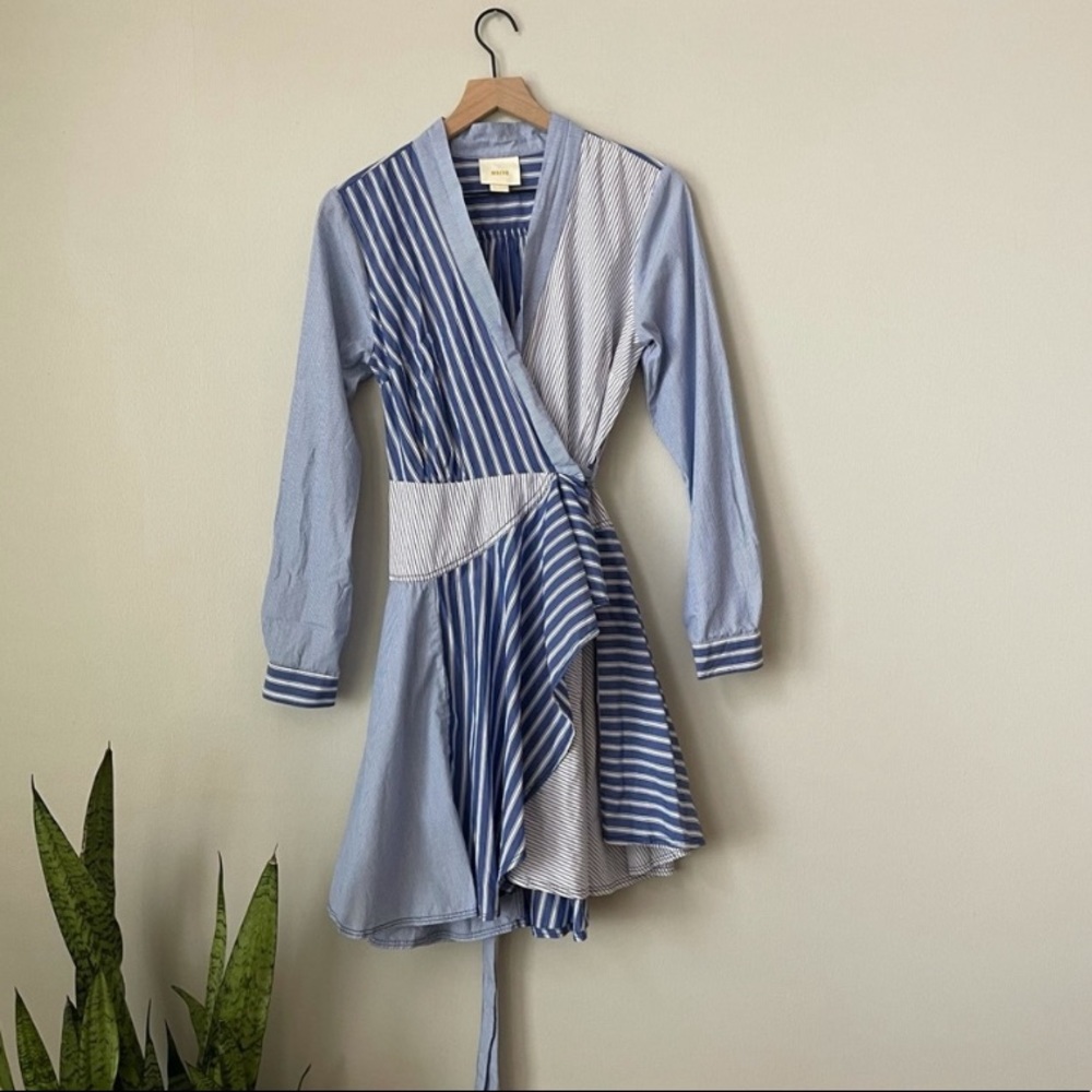 Maeve Blue Striped Shirt Dress - Picture 2 of 2